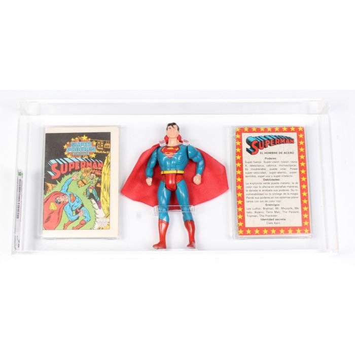 1984 LILI LEDY SUPER POWERS LOOSE ACTION FIGURE - SUPERMAN WITH COMIC & BIO CARD