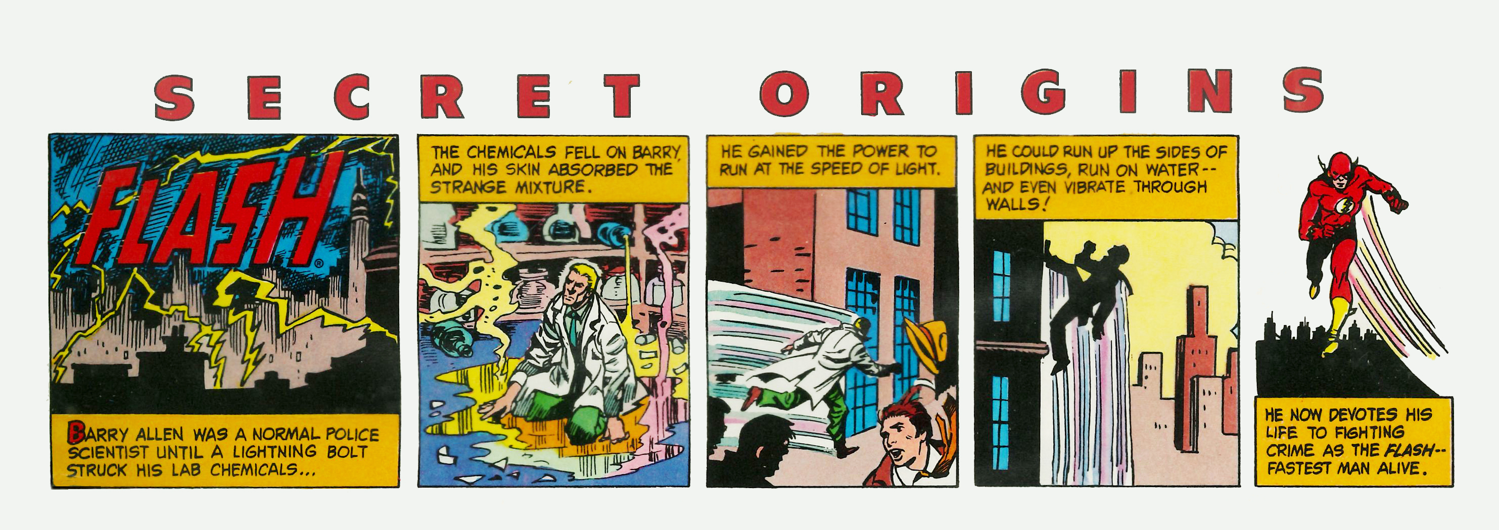 Secret Origin of The Flash comic strip from collectors case