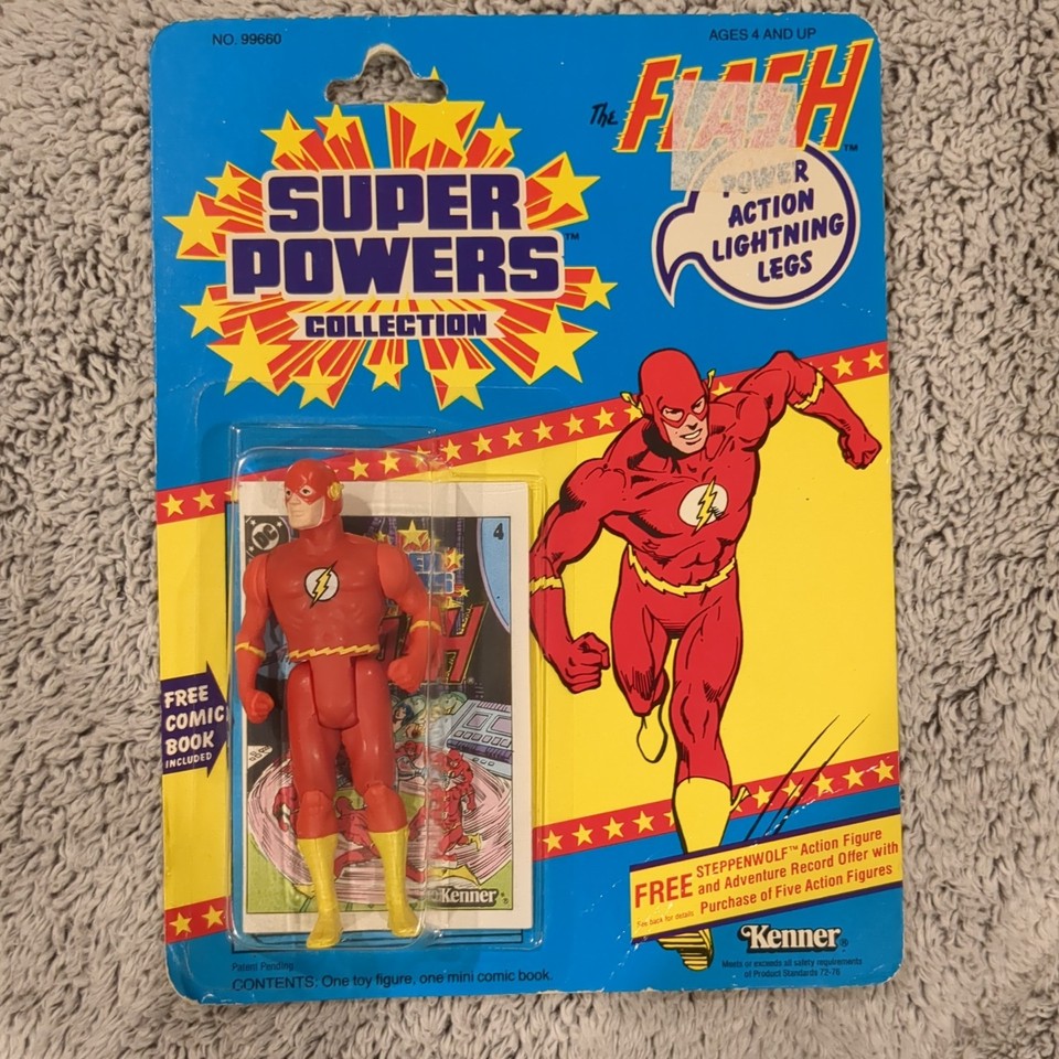 Photo of Kenner Super Powers Collection The Flash on the 12-Back card with Steppenwolf Offer.