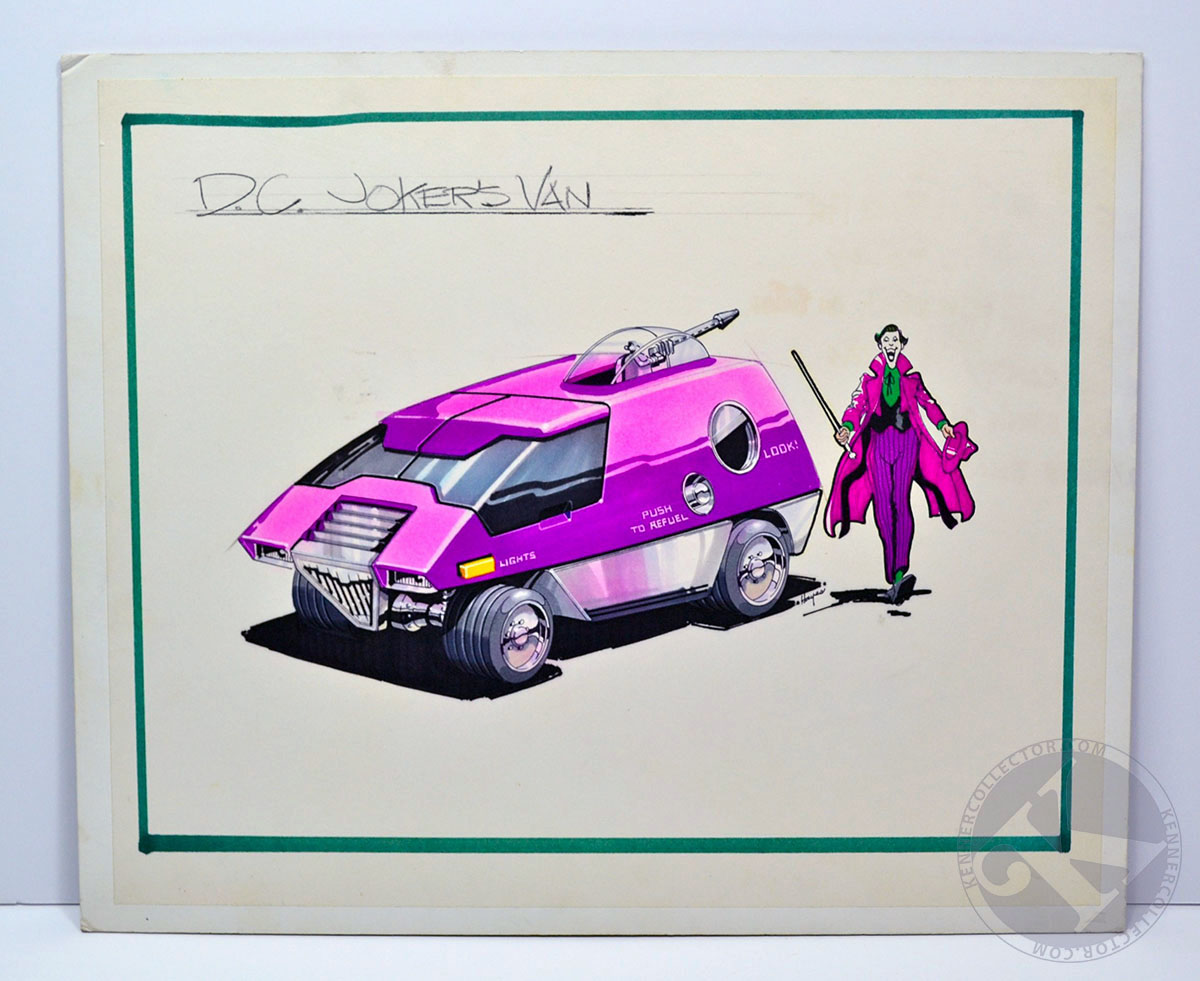 Photo of Original Kenner Super Powers “The Joker Van” Unproduced Art Concept Board