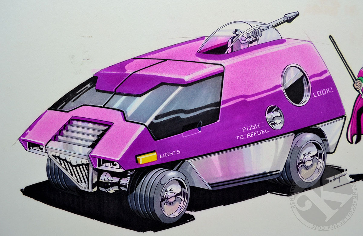 Original Art Concept Board for Kenner’s Unproduced Super Powers “The Joker Van” by Ron Hayes - Detail of Van