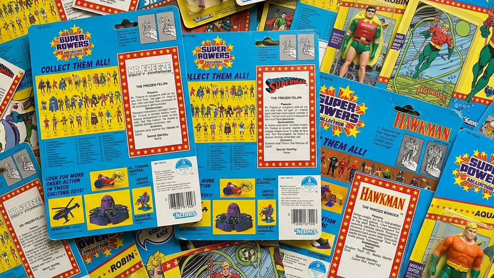 AI Collage of Kenner Super Powers Cardbacks