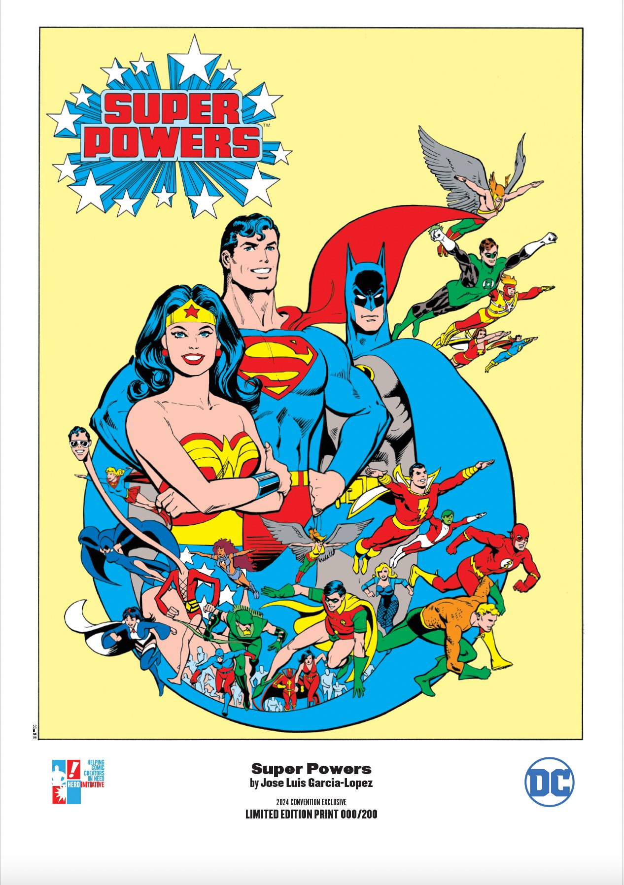 Stock image of The Hero Initiative Super Powers print signed by José Luis García-López