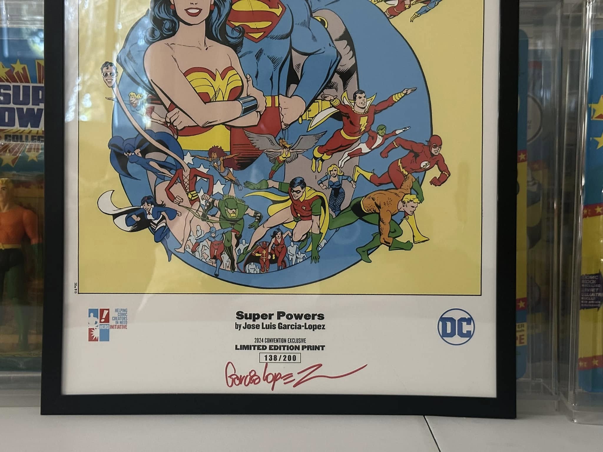 Detail Photo of The Hero Initiative Super Powers print signed by José Luis García-López