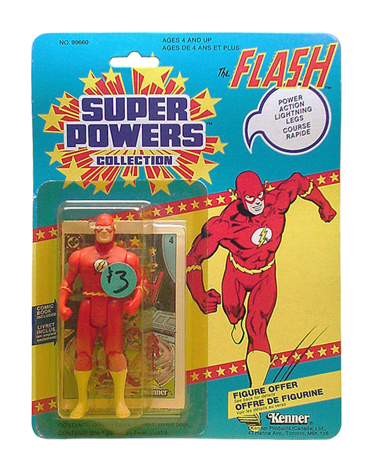 Kenner Super Powers Flash - Canadian Bilingual version (English, French) - Front